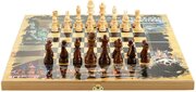 Шахматы, шашки, нарды 3 в 1 "Россия-США", дерево, 50х50см