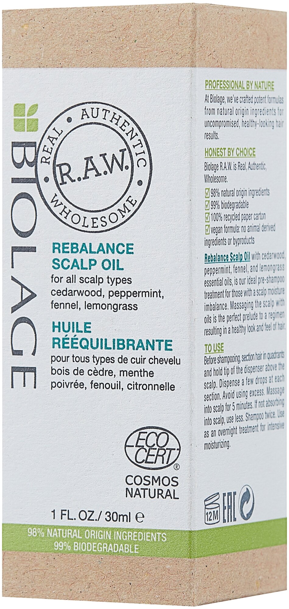 Biolage Масло для чувствительной кожи головы R.A.W. Rebalance, 30 мл