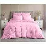 Комплект постельного белья Nova Elegant life сатин, 1,5 спальный, наволочки 50x70 см, Розовый - изображение