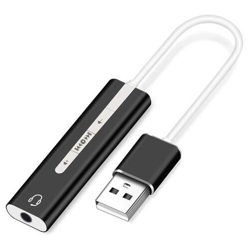 ORIENT AU-04PLB, Адаптер USB to Audio (звуковая карта), jack 3.5 mm (4-pole) для подключения телефонной гарнитуры к порту USB, кнопки: громкость +/-,