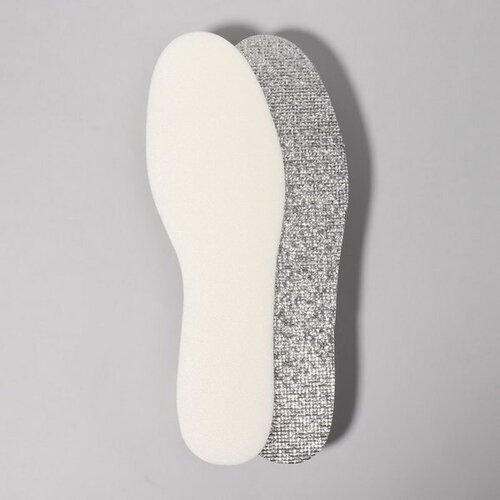 Стельки для обуви, универсальные, фольгированные, 36-45р-р, 29.5 см, пара, цвет белый