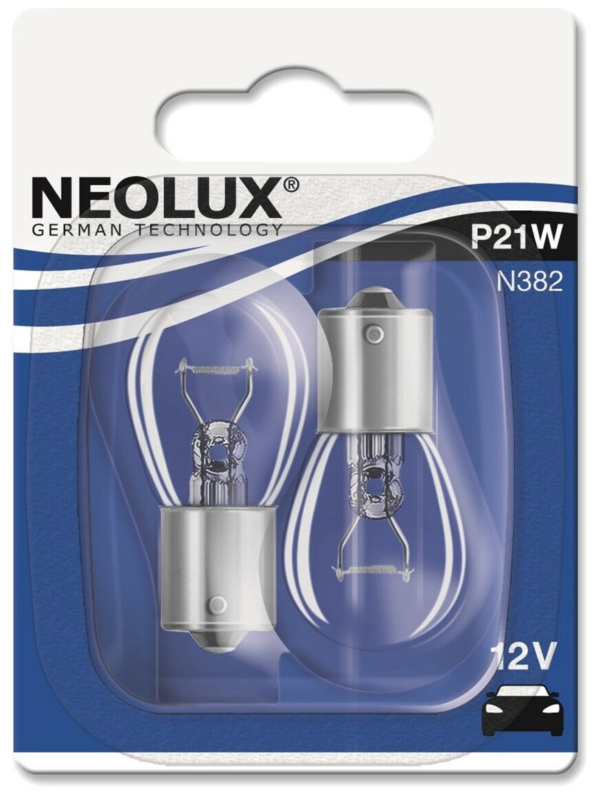 Лампа автомобильная накаливания Neolux NL-382B2 P21W 12V 21W BA15s