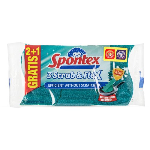 Губка Scrub & Flex, зеленый, 3 шт.