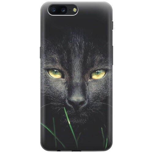 фото Cиликоновый чехол на oneplus 5 / ванплюс 5 с принтом "кошка в темноте" gosso