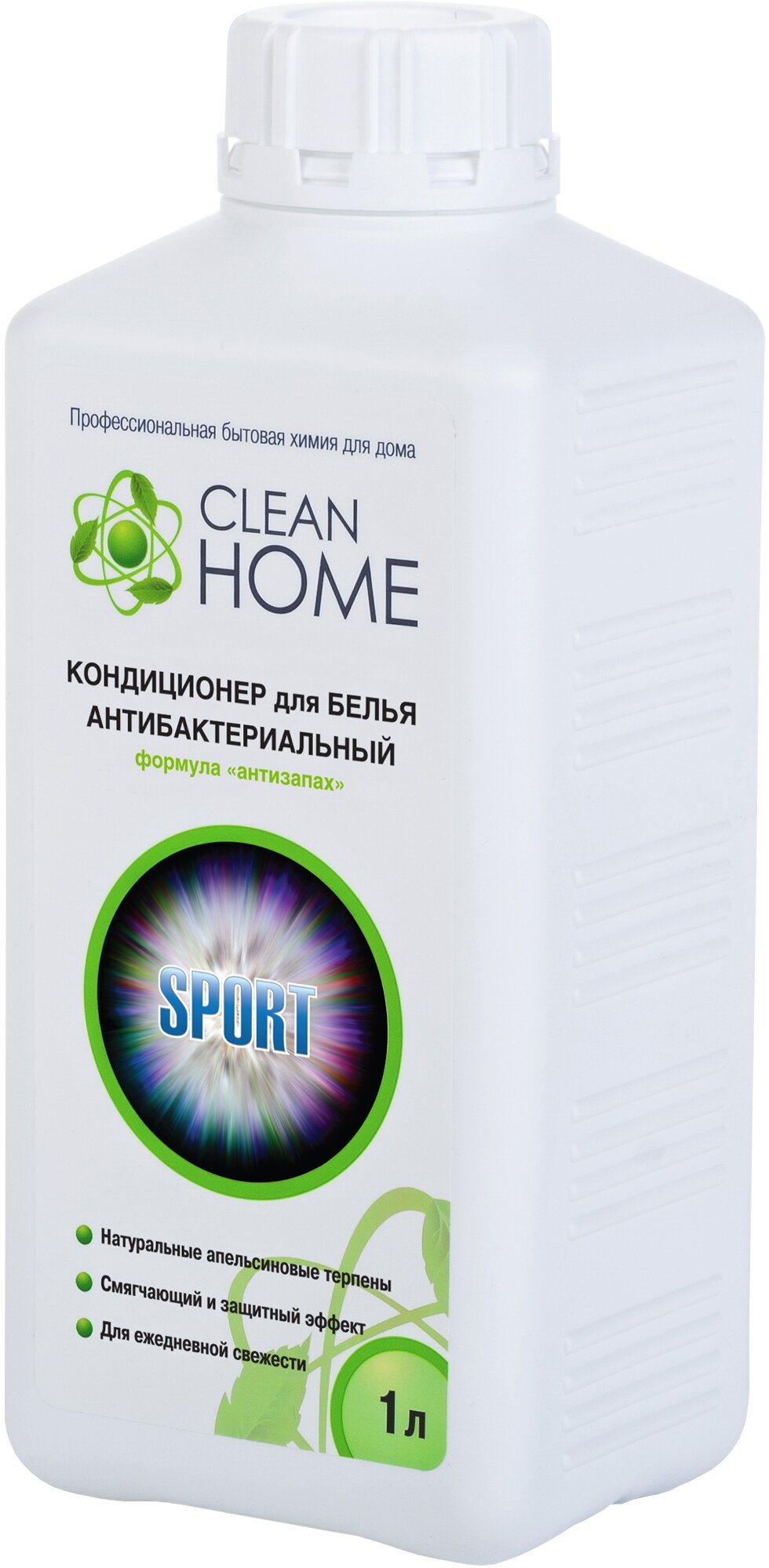 Clean HOME Кондиционер для белья / Антибактериальный кондиционер формула Антизапах 1000 мл