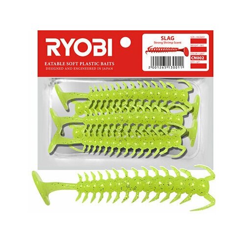 Мягкая силиконовая приманка риппер Ryobi SLAG (36mm), CN002 (moon light), ( упк. 8 шт.)