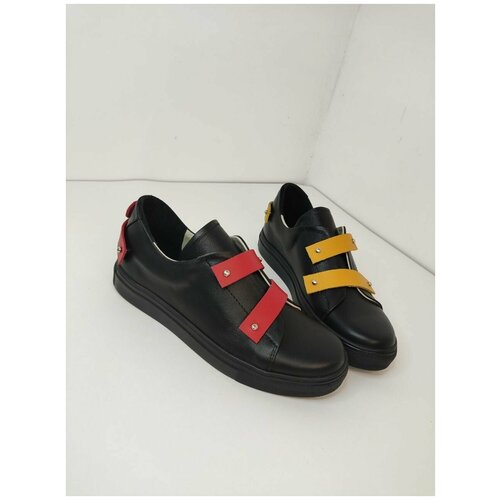 фото Женские черные кеды из натуральной кожи, размер 35 celvins shoes