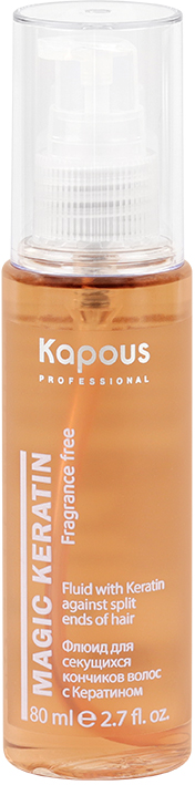 Kapous Fragrance free Флюид для секущихся кончиков волос Magic Keratin, 80 мл, спрей