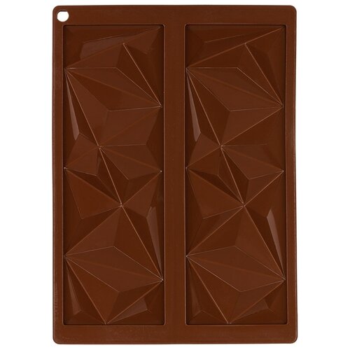 фото Форма для конфет s-chief плитка шоколада spc-0127, 2 ячейки, коричневый