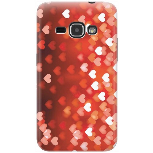 фото Cиликоновый чехол на samsung galaxy j1 (2016) / самсунг джей 1 2016 с принтом "бокэ из красных сердечек" gosso