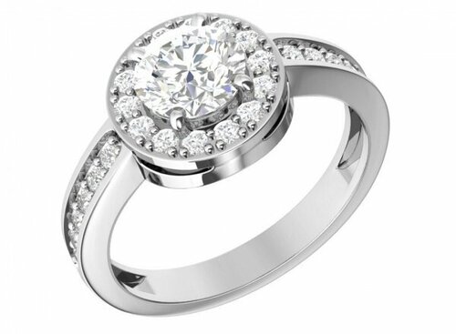 Кольцо POKROVSKY кольцо из серебра 1101496-00775, серебро, 925 проба, родирование, фианит, размер 16.5, бесцветный