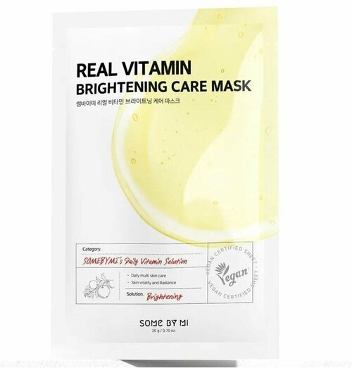 Some By Mi Real Vitamin Brightening Care Mask Осветляющая тканевая маска с витамином С 20мл