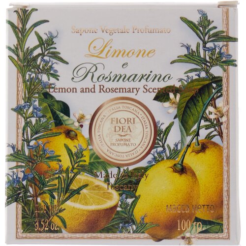 Fiori Dea Мыло кусковое Limone e rosmarino лимон, 100 г мыло твердое fiori dea мыло кусковое лимон и розмарин fiori dea lemon and rosemary scented soap