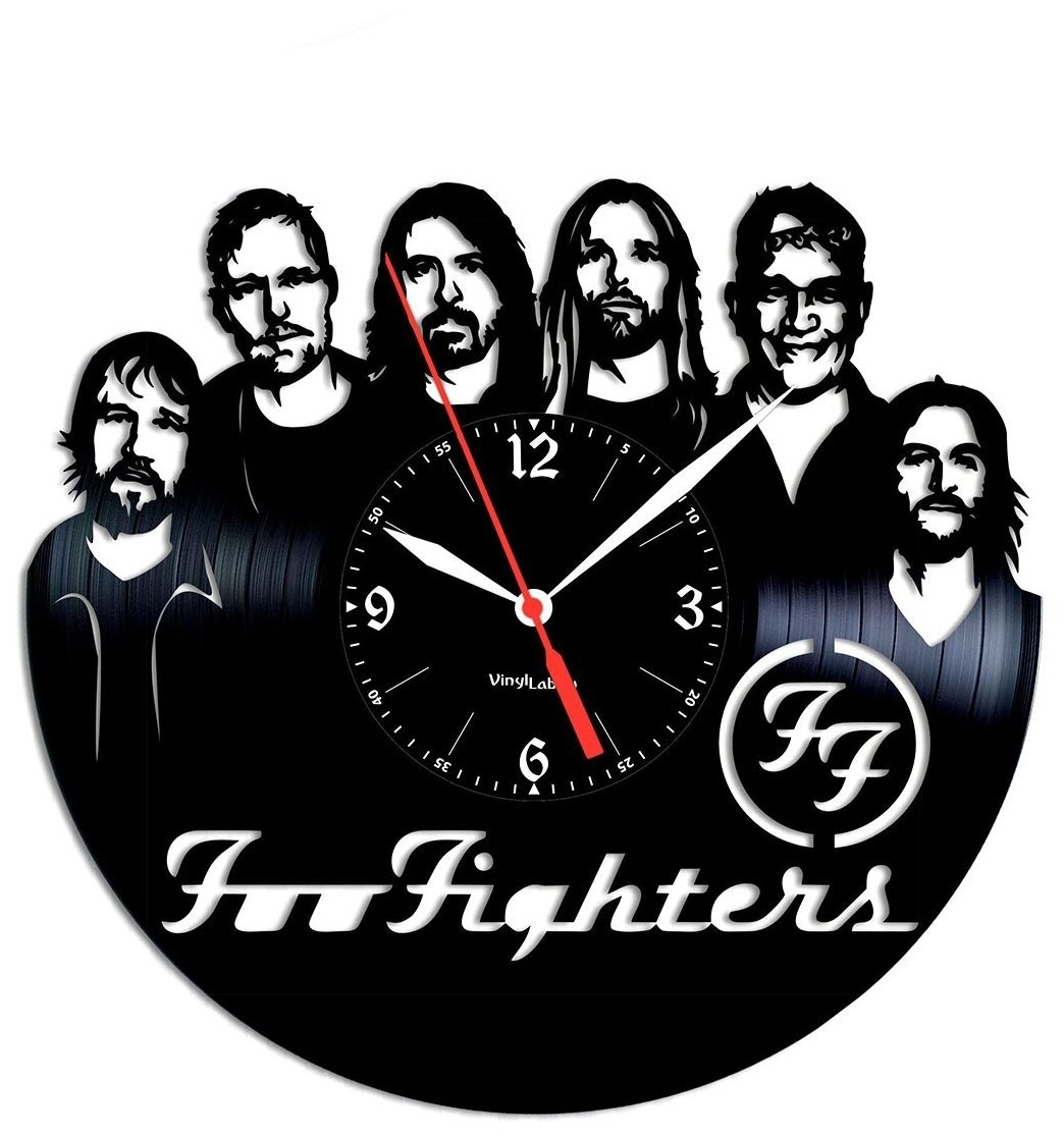 Часы из виниловой пластинки (c) VinylLab Foo Fighters