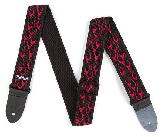 Ремень для гитары, красное пламя, Dunlop D38-11RD