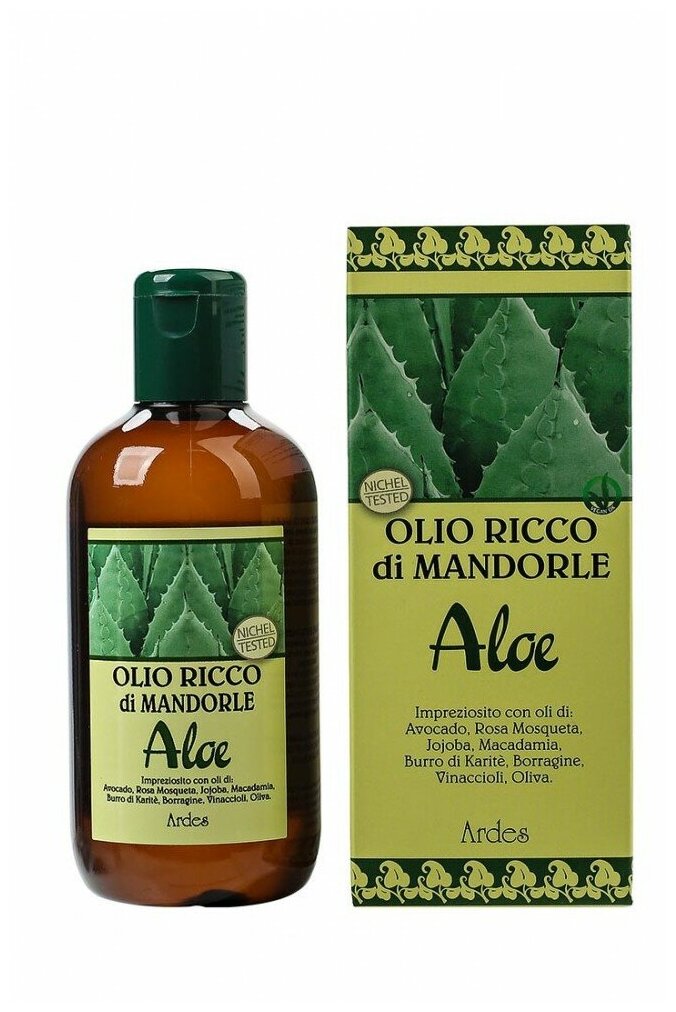 Ardes Масло для тела сладкого миндаля с экстрактом алоэ Olio ricco di mandorle Aloe, 250 мл
