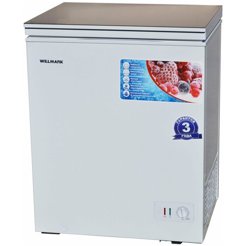 Морозильный ларь WILLMARK CF-120G компрессор TOSHIBA до -24С 105л 1 корз стеклянная крышка 14970₽