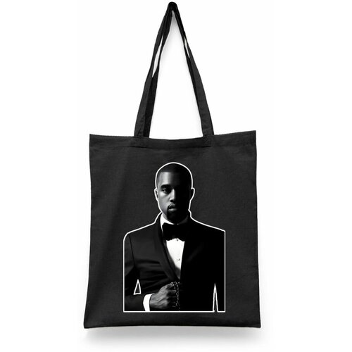 фото Сумка-шоппер унисекс каждому своё "канье уэст/kanye west/ye" черная