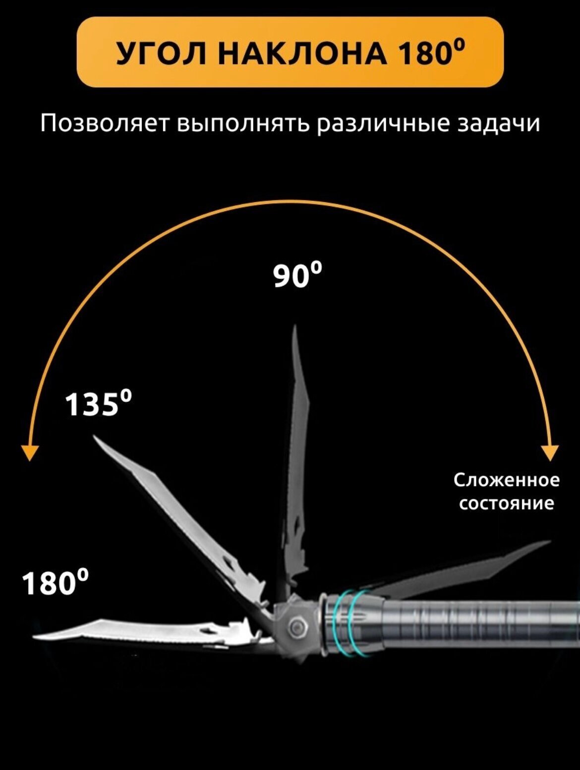 Лопата автомобильная складная саперная туристическая 10в1+Авторский магнит AlexShoping на холодильник - фотография № 3