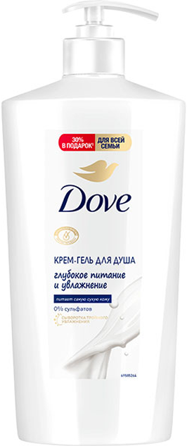 Крем-гель для душа для вей семьи Dove Глубокое Питание и Увлажнение 610 мл