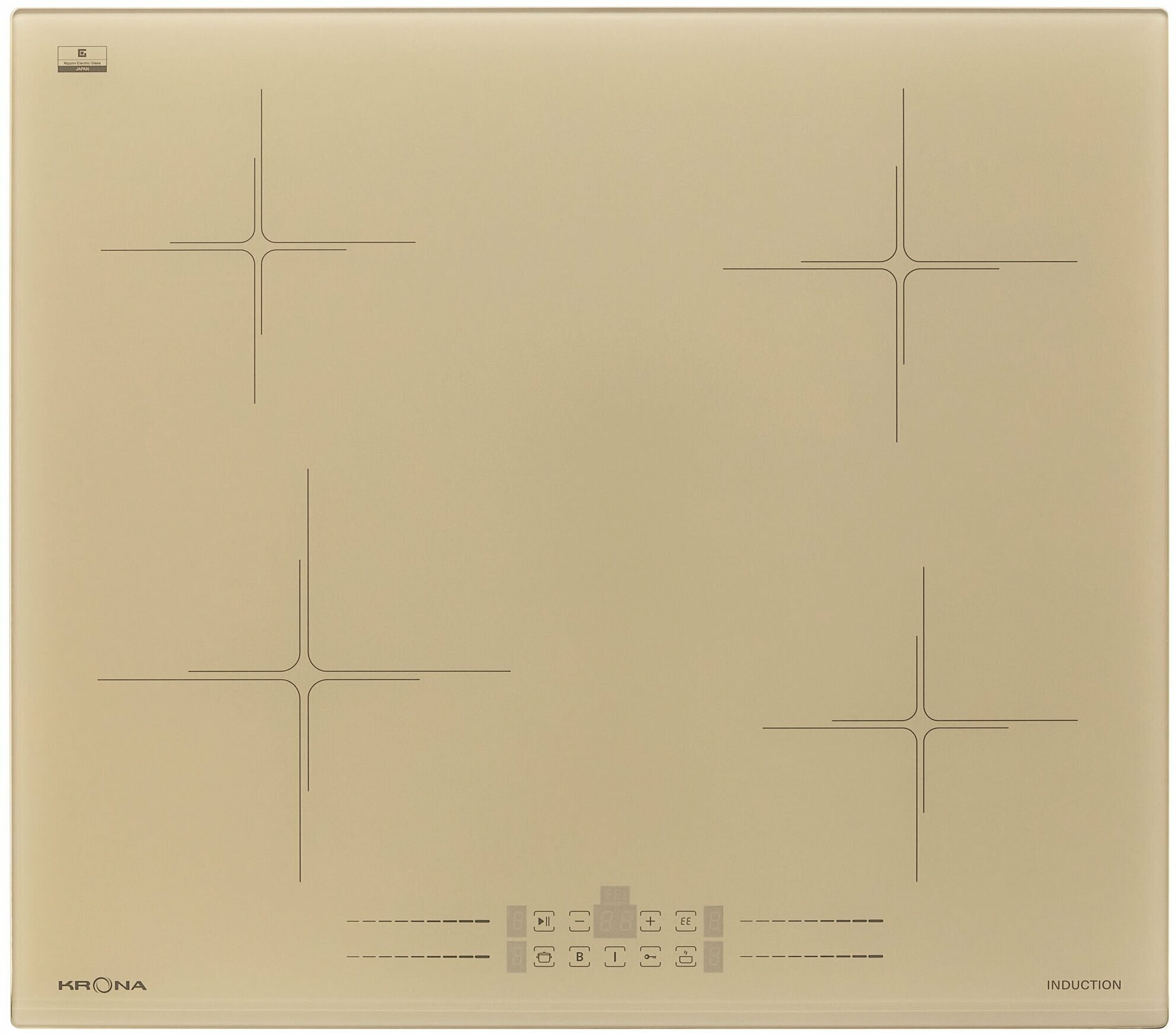 Варочная поверхность KRONA FARBE 60 IV встраиваемая индукционная независимая бежевая Kronasteel - фото №15