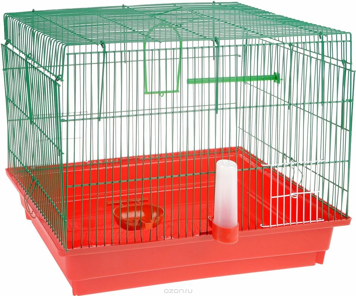 Клетка для птиц, попугаев большая 50*35*40 см, цвет микс - фотография № 8