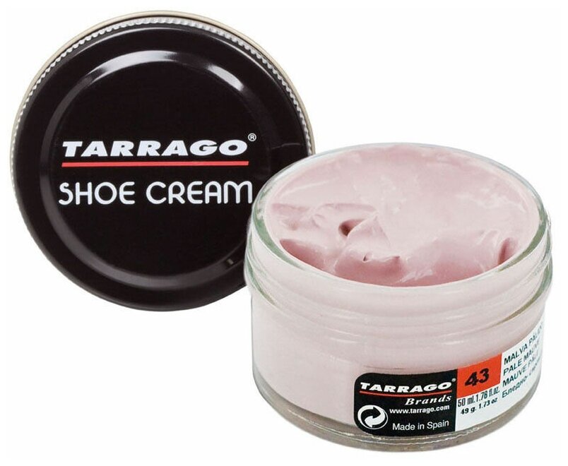 Крем для обуви, всех видов гладких кож, TARRAGO, SHOE Cream, стекло, 50мл., TCT31-043 PALE MAUVE (Бледно-лиловый) - фотография № 1