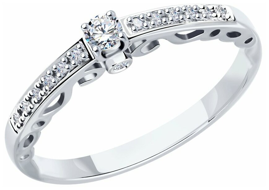 Кольцо SOKOLOV Diamonds из белого золота с бриллиантами 1011790 