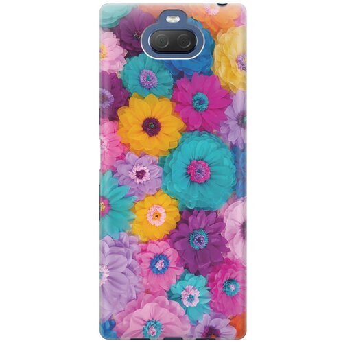 фото Cиликоновый чехол на sony xperia 10 / xa3 / сони иксперия 10 с принтом "бумажные цветы" gosso