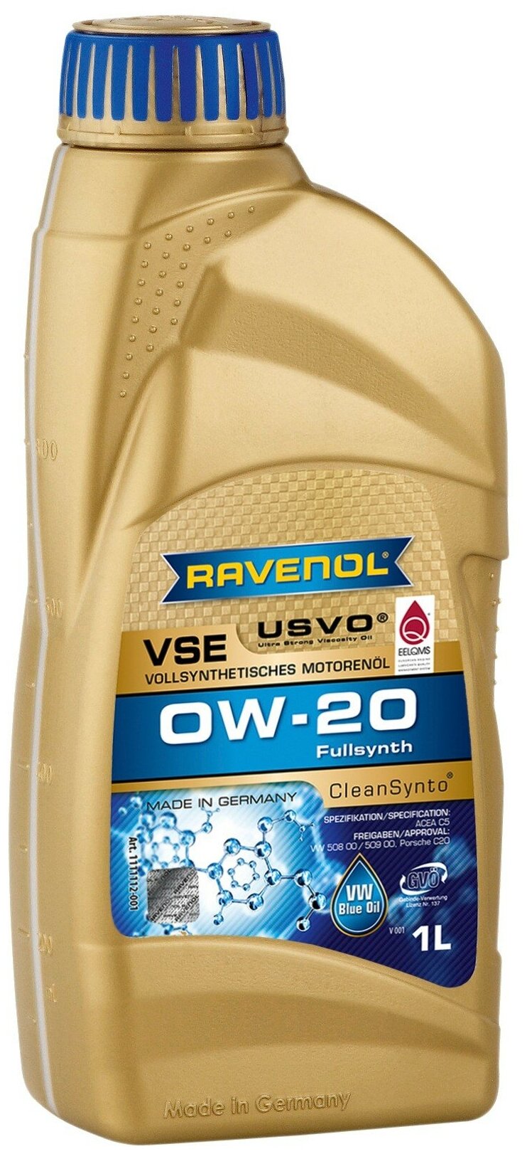 Ravenol моторное масло ravenol vse sae 0w-20, 1л 4014835862036