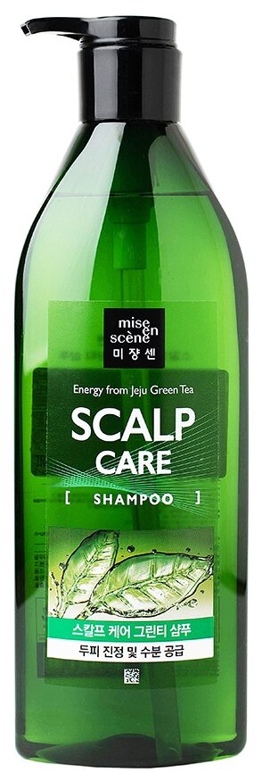 Шампунь MISE EN SCENE Восстанавливающий для чувствительной кожи головы Energy from Jeju Green Tea Scalp Care, 680 мл