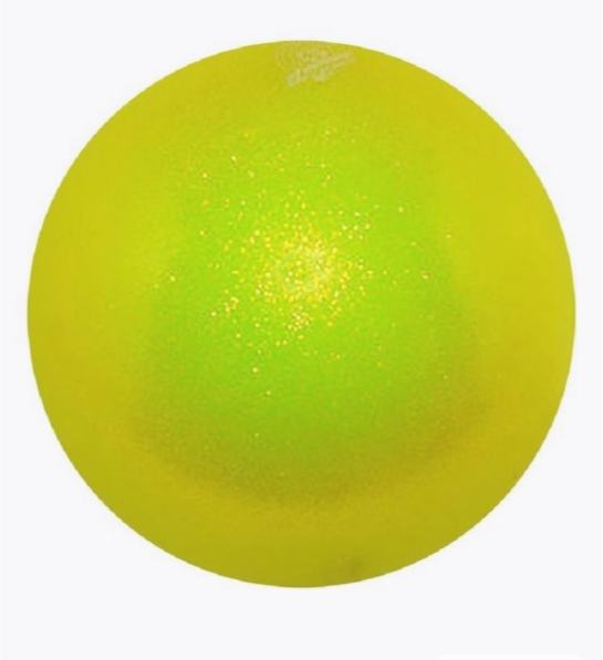 Мяч для художественной гимнастики * (D 16 лимонный с блестками).