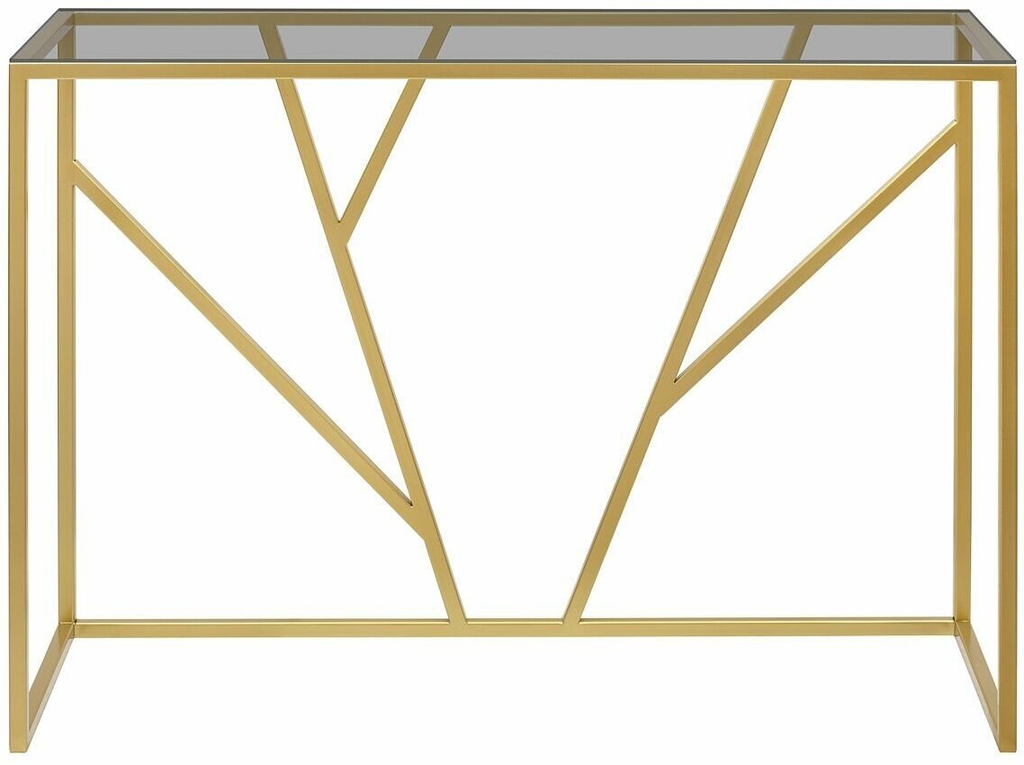 Консоль EVA, золотой каркас, столешница тонированное стекло - фотография № 5