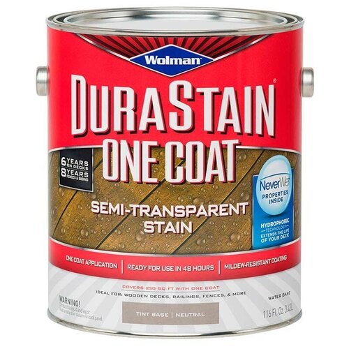 WOLMAN морилка One Coat Semi-transparent Stain, 5 кг, 3.78 л, бесцветный