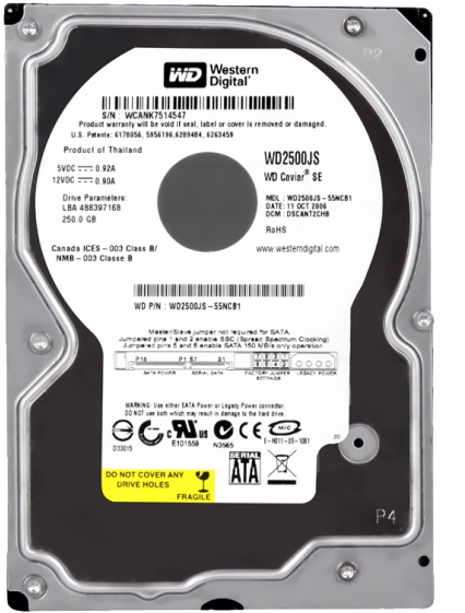 Жесткий диск Western Digital WD2500JS 250Gb SATAII 3,5" HDD