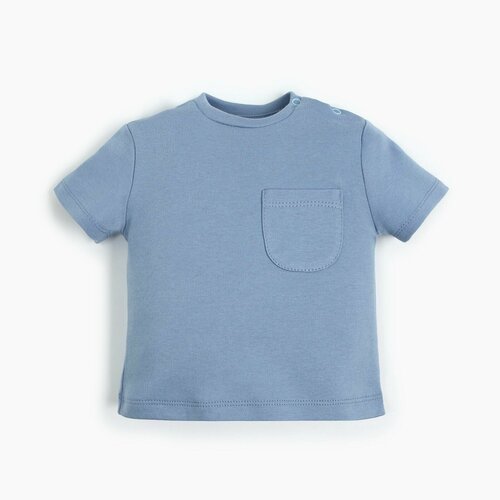 Футболка Крошка Я, размер 62-68, голубой комплект детской одежды lemive интерлок горчичный 20 62 размер