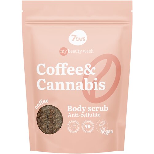 7DAYS Скраб для тела антицеллюлитный Coffee&Cannabis сухой сахарный скраб для тела нектарин и маракуйя