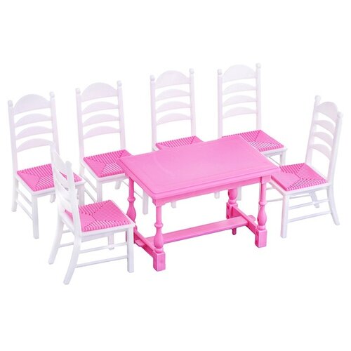 фото Набор мебели для кукол полесье №6 (7 элементов), в пакете (54395)