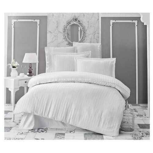 фото Постельное белье евростандарт karna perla, жаккард, 50 х 70 и 70 х 70 см, белый