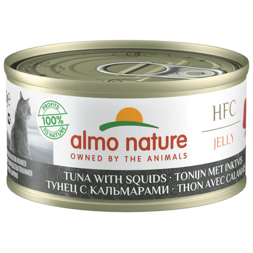 Almo Nature Консервы для Кошек с Тунцом и Кальмарами (HFC Adult Cat Tuna&Squids) 0,07 кг х 24 шт.