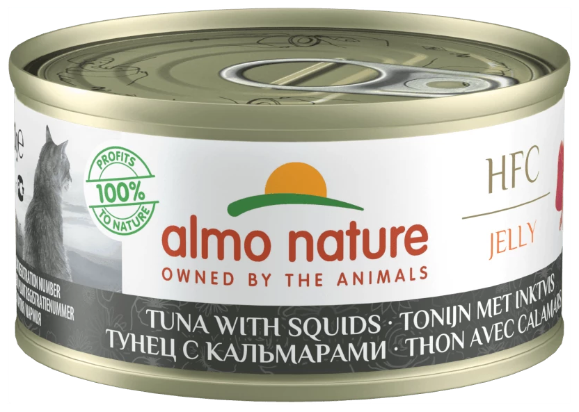 Влажный корм для кошек Almo Nature Legend с тунцом с кальмаром (кусочки в бульоне)