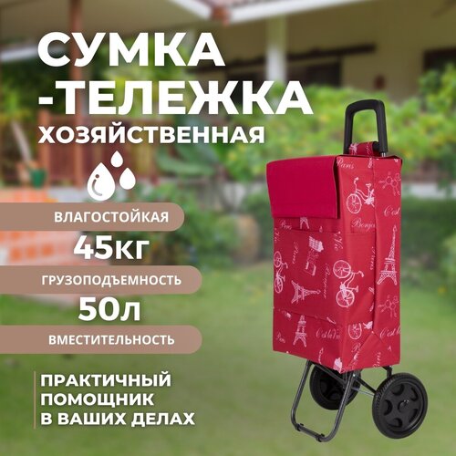 Сумка Koleso, 50 л, 39х97х32 см, ручная кладь, красный