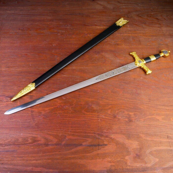 Сувенирный меч, рукоять Звезда Давида, клинок роспись, 86 см./В упаковке шт: 1