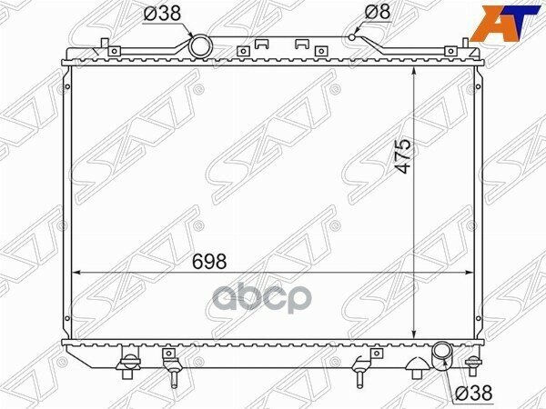 TY0002CXM10D SAT Радиатор Toyota Gaia 98-04 / Ipsum (SXM10, ACM20) 96-09 / Nadia 98-03 / Picnic 96-01