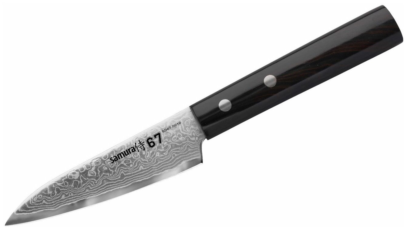 Нож кухонный стальной овощной Samura 67 Damascus