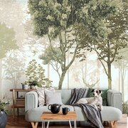 Фотообои флизелиновые с виниловым покрытием VEROL "Олень в лесу", 300х283 см, моющиеся обои на стену, декор для дома