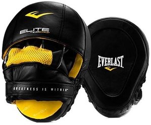 Тренировочная лапа Everlast Pro Elite Leather Mantis 2шт черный