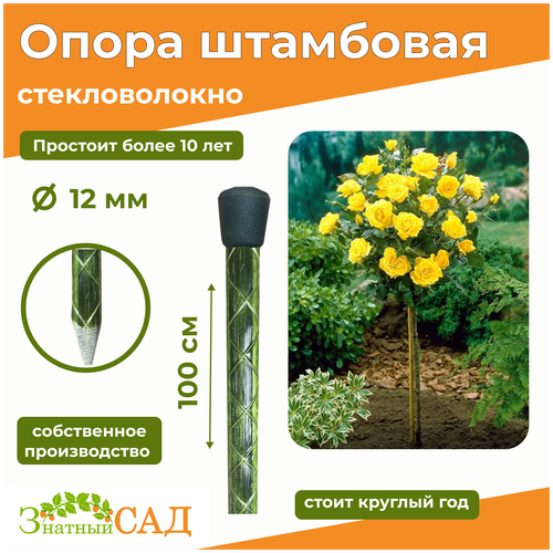 роза метро на штамбе 110 см Опора для штамбовых растений Знатный сад, 1,0 м/диаметр 12 мм/стекловолокно