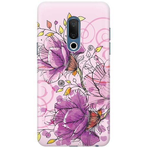 фото Re:pa накладка transparent для meizu 15 с принтом "розовые цвета"