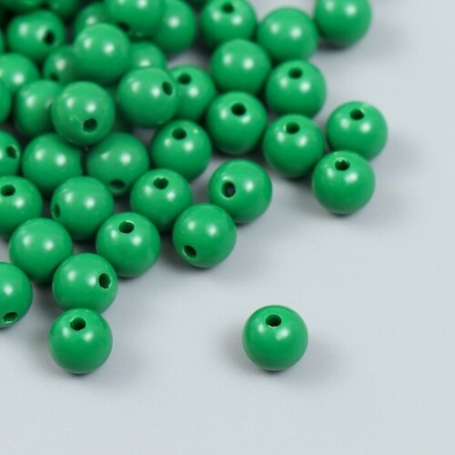Бусины пластик Лесная зелень глянец набор 25 гр d 0,8 см
